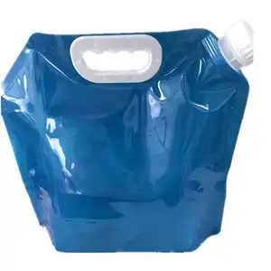 Katlanabilir su paketleme çantası 5L 10L açık teslimat içme emzik ile kese