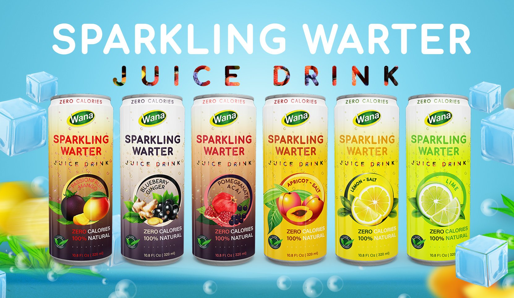 Private Label Sparkling Coconut Water Drink With Orange Flavor 320ml in can