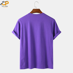 T-shirt en coton de haute qualité pour hommes Couleur unie Classique Col rond Polyester Blanc T-shirts unis Prix bas - Product Image 2
