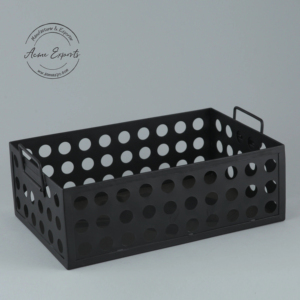 Cesta de frutas Rectangular larga de diseño personalizado, acabado rústico contemporáneo, alambre de hierro ecológico para cocina HECHO DE Metal - Product Image 4