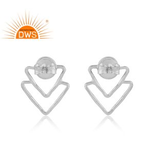Boucles d'oreilles en pierre précieuse naturelle, en forme de Triangle en argent massif 925, fournitures de bijoux - Product Image 3