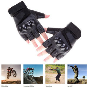 Gants demi-doigt sport unisexe, antidérapants, noir, pour homme, moto, équitation, épais - Product Image 6