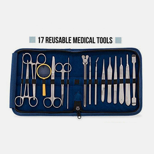 Kit de Disección con Mango de Bisturí, Hojas y Herramientas de Acero Inoxidable con Estuche de Cuero - Product Image 4