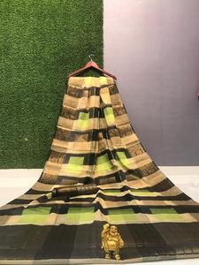 Banarasi soie fête porter Saree indien femmes portent Sari plus beau Look pas cher bas prix en gros Surat Alphanumero - Product Image 5