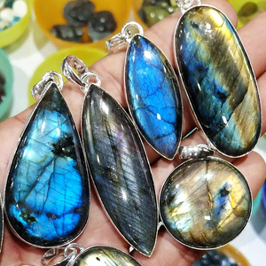 Joyería de labradorita superpuesta de plata de ley, Gema labradorita natural, Colgante de Piedra labradorita, joyería al por mayor - Product Image 2