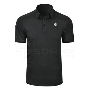 Hombre de secado rápido Atlético Casual para Polo camisetas sólido negro antiarrugas tejido de punto - Product Image 1