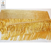 Frange décorative en fil de mylar doré et blanc, matériau en fil de bullion doré français OEM, fil de bullion doré et blanc, frange en fil de bullion doré et blanc