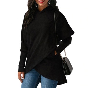 Vente en gros de sweats à capuche pour femmes de haute qualité avec motif croisé 100% coton Streetwear col à capuche brodé - Product Image 6