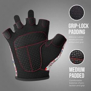 Gants de musculation respirants avec imprimé tête de mort, gants de musculation unisexes avec rembourrage Grip-Lock, gants de sport - Product Image 3