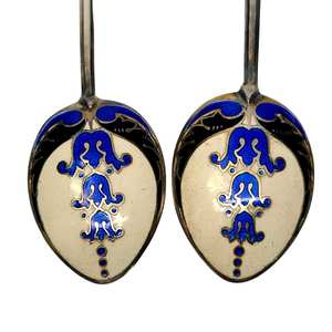 Juego de 2 cucharas de boda de acero inoxidable con diseño esmaltado multicolor de la India, ideal para utensilios de cocina, suministros de cocina de mesa - Product Image 4