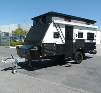 15ft Off-Road Hybrid Pop-Up Caravan Electric 4X4 Travel Trailer Outdoor Camping 4-Berth RV Sale