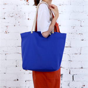 New Custom In Logo Bãi Biển Lớn Túi Thăng Hoa Bán Buôn Mua Sắm <span class=keywords><strong>Tote</strong></span> Túi Bông Vải Bãi Biển Túi Rope Xử Lý - Product Image 5