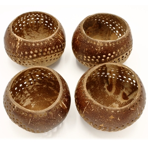 Portavelas de cáscara de coco ecológico hecho a mano, decoración única para el hogar, arte impreso para el regalo del Día de San Valentín - Product Image 1