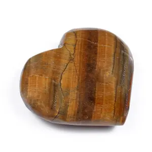 Supplier of Polished Puffy Gemstone heart Shaped | Tiger Eye Gemstone Heart online | High quality gemstone heart shaped tiger ey
