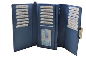 Oem-cartera larga de piel auténtica con cremallera para mujer, monedero Rfid, billetera de cuero para teléfono - Product Image 4