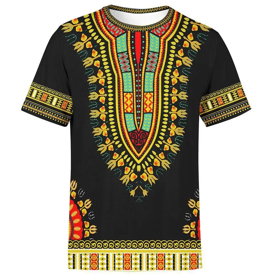מכירה לוהטת חדש אופנה שעוות דפוסי שמלת עיצוב שמלות מסורתית בגדים אפריקאים הדפסת חולצה דאשיקי עבור נשים & גברים