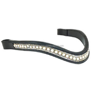 Bande de sourcils bling en cristal en cuir DD de meilleure qualité pour cheval dans toutes les tailles et couleurs personnalisées bande de sourcils décorative bling personnalisé - Product Image 1