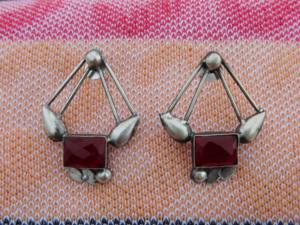 wholesale New arrival latest treanding handmade <b>silver</b> look stone <b>stud</b> ethnic <b>earings</b> for women and girls - Product Image 5