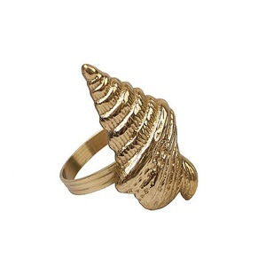 Soporte de aluminio para servilletas en forma de hoja, para el hogar, vajilla de comedor, anillo decorativo moderno, buena calidad - Product Image 3