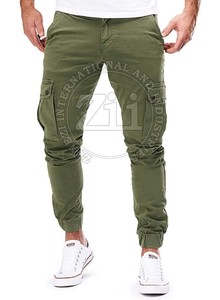 New Design Men's Straight Mid Waist Casual Lightweight Cotton Button Fly Cargo Pants-Best Price for Adults - Product Image 4