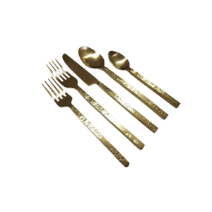 Couteau en métal et acier inoxydable, cuillère, fourchette avec couverts à main en bois pour la cuisine, les hôtels, les restaurants, la vaisselle de luxe - Product Image 3