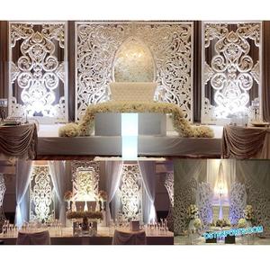 Panneaux de scène de réception blancs modernes inspirants Cadres de toile de fond de mariage contemporain Décorations de mariage indien étonnantes - Product Image 1