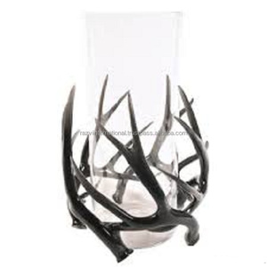 Unique Antler Design Glass <b>Candle</b> <b>Holder</b> Handmade Metal <b>Silver</b> Luxury <b>Candle</b> Sconce <b>Holder</b> - Product Image 3