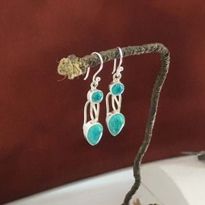 Pendientes de Plata de Ley 925 con Turquesa Verde Eterna, Hechos a Mano, Regalo al por Mayor, Joyería de Turquesa Verde con Diamantes - Product Image 3