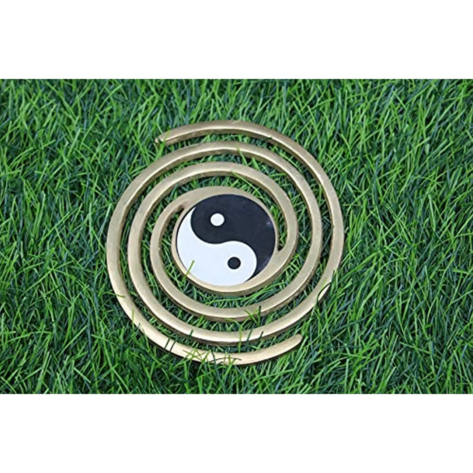 Bobina de bronze yin yang em espiral, energia de vastu helix, escritório em casa, decoração de canto, energia espiritual, olho evacular
