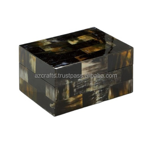 Caja de embalaje de joyería decorativa hecha a mano Cuerno de búfalo y caja de regalo de almacenamiento de tablero MDF para almacenamiento de joyas y empaquetado en cartón - Product Image 1