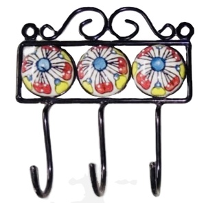 Perles Art Export Qualité Carreau de Céramique Mural Multifonction Patère Poterie Design CIH 181 Crochets et Rails Premium - Product Image 1