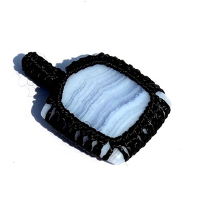 Collar con Colgante de Ágata Natural, Cabujón Envuelto, Pieza Destacada para Uso Diario, Artesanía Fina, Detalle Hecho a Mano por Artesano - Product Image 3