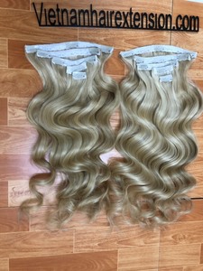 Extensions de cheveux à clipser - Cheveux humains vierges Remy - Double trame faite à la machine - Toutes les couleurs - Vietnam - Product Image 6