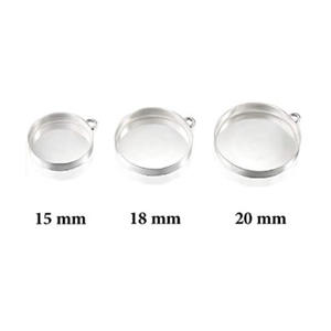 Cadre vierge de 19 MM, lunette unie, montage de tasse, argent massif 925, plus grand charme de pince, recherche Fine, accessoires de bijoux - Product Image 3