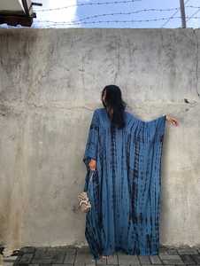 Caftán de algodón con manga corta y cuello en V para mujer, caftán holgado y cómodo, hecho a mano, novedad de 2022 - Product Image 2