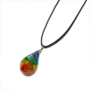 Get Online <b>Orgonite</b> Rainbow Chakra Healing Tear Drop Pendants : <b>Orgonite</b> Rainbow Chakra Healing Tear Drop Pendants for Sale - Product Image 1