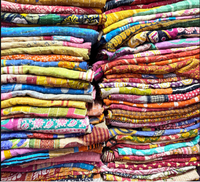 Couvre-lit Kantha imprimé fait main de qualité supérieure 2023, style simple et moderne, vintage, cousu main, en coton indien, écologique