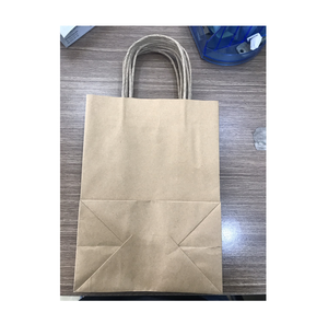 Sac en papier Kraft à poignée torsadée, sac d'épicerie, vente en gros - Product Image 4