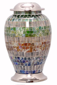 โกศบรรจุอัฐิแบบกระจก ดีไซน์โมเสก สำหรับผู้ใหญ่ งานฝีมือ โกศโลหะตกแต่ง - Product Image 5