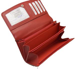 Monedero de cuero largo rojo de tamaño estándar a la moda para mujer, monedero largo RFID de piel de vaca, cartera para mujer, cuero genuino de gran capacidad - Product Image 3