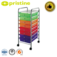 Muebles de almacenamiento para el hogar MIT DIY, cajón de almacenamiento de plástico de 8 niveles, oficina, hogar, sala de estar, cromado, moderno, ahorro de espacio
