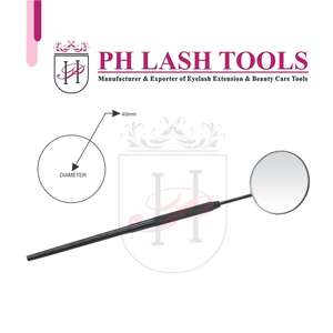 <b>Black</b> Eyelash Extension <b>Round</b> Shape <b>Mirror</b> Dia.25mm Private Label, Stainless Steel Handy Eyelash Extension <b>Round</b> Shape <b>Mirror</b> - Product Image 5