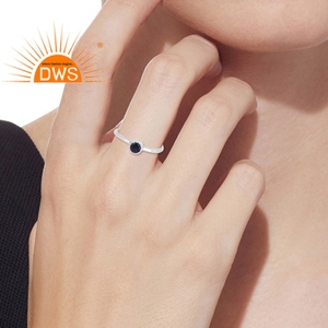 Bague en argent Sterling 925 ajustable avec des pierres précieuses, anneau ajustable, fabrication de pierres précieuses naturelles, fournisseur de bague - Product Image 5