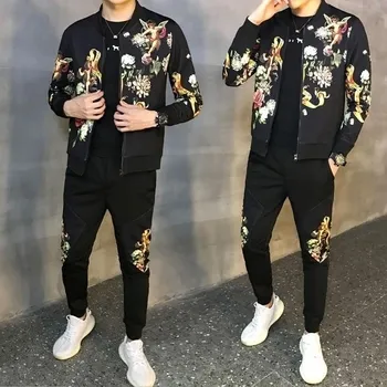 men fashion printed jacket and trouser best fashion custom name and logo AND colors can add pant and jacket full set