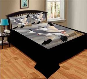 Drap de lit de salon imprimé en 3D double en velours microfibre moderne 300 TC - Product Image 1