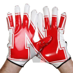 Gants de football américain personnalisés avec paume hautement adhérente, dos sublimé en cuir synthétique - Design personnalisé FG-355 - Product Image 1