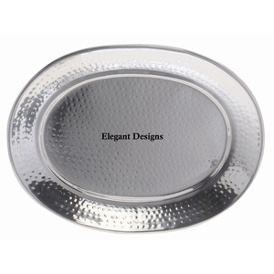 Ensemble de plateaux de service rectangulaires de luxe faits à la main en acier inoxydable de qualité supérieure, écologiques, avec revêtement en poudre, deux pièces, pour aliments - Product Image 6