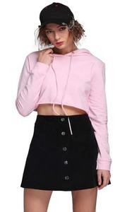 GAF Streetwear mujeres sudaderas con capucha cortas 2023 moda Otoño señora sudaderas con capucha Casual mujer suelta Tops algodón Deporte Sudaderas con capucha - Product Image 3