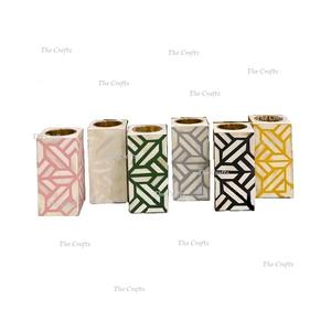 Set Of Six Different Colors Mubkhar Oud Burner In Wooden And <b>Mother</b> Of Pearl Bakhoor Burner For Home Usage - Product Image 1