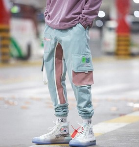 Pantalones de chándal para hombre, ropa de calle, pantalones de lino de tubo a la moda, largos, con cordón, informales, nuevos - Product Image 1